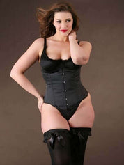Corset sous poitrine baleiné en satin Valentina grande taille