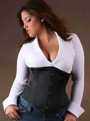 Corset sous poitrine baleiné en satin Valentina grande taille