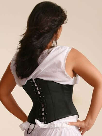 Corset sous poitrine baleiné en satin Valentina grande taille
