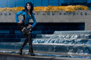 Playgirl Black & Blue Cotton Bolero Shrug Top