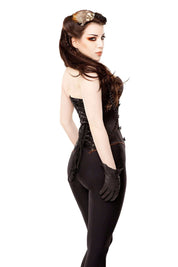 Kinnaird Duchess Satin Lilah Steel Boned Corset With Detachable Removable Panel