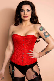 Playgirl Layla Red Steel Boned Floral Jacquard Corset