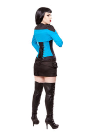 Playgirl Black & Blue Cotton Bolero Shrug Top