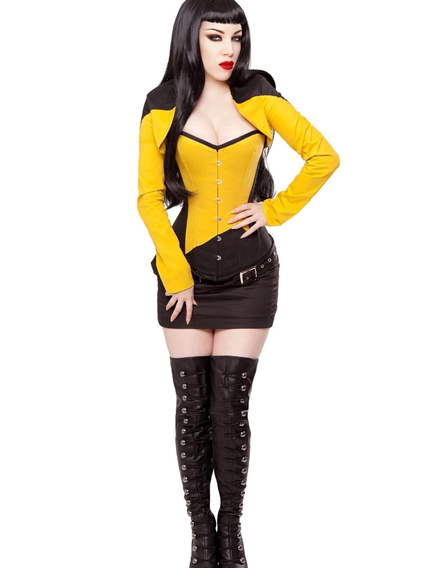 Yellow Corset, Bolero, Skirt, Belt & Boots Outfit
