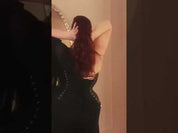 Corset en cuir Tara grande taille à boucles sous la poitrine