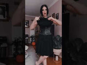 Plus Size Eve Black Velvet Corset